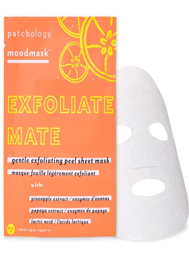 Patchology Exfoliating Face Mask - Exfoliate Mate Sheet Mask with Papaya and Pineapple gently unclogs pores and brightens skin, Lactid Acid (AHA) helps reduce fine lines and wrinkles (1 Mask) - Image 1
